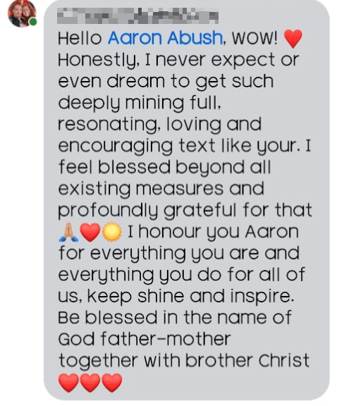 Community testimonial screenshot 1