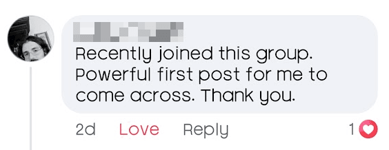 Community testimonial screenshot 10