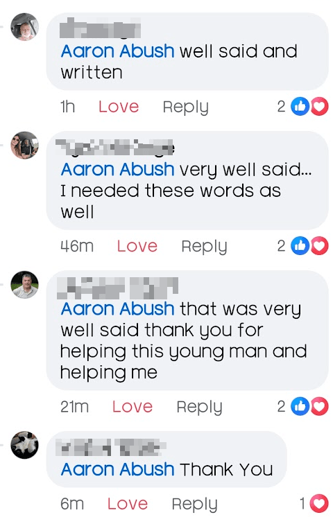 Community testimonial screenshot 37